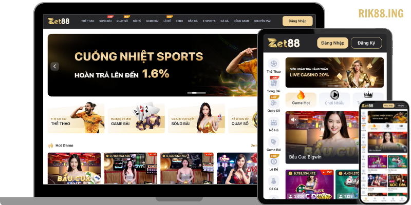 Giao diện của Zet88