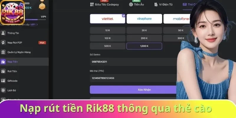 Hướng dẫn nạp rút tiền Rik88 thông qua thẻ cào 