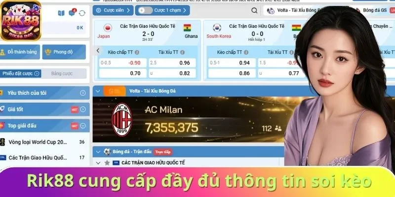 Rik88 cung cấp đầy đủ thông tin soi kèo cá cược thể thao Rik88 cung cấp đầy đủ thông tin soi kèo cá cược thể thao